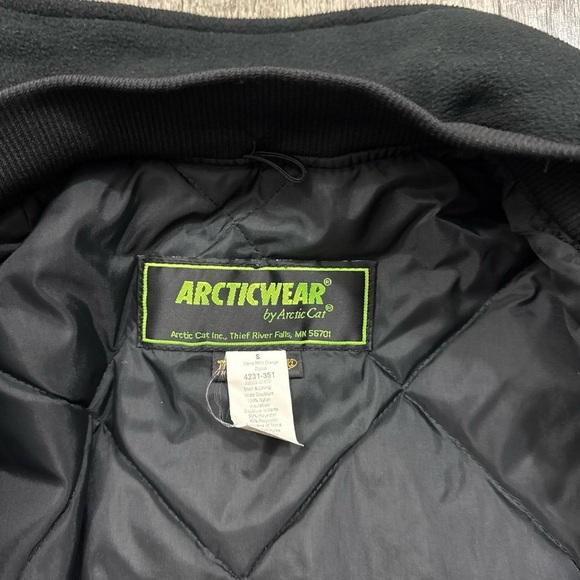 Vintage Arctic Cat Snowmobile Racing Jacket Zip Out Liner Thinsulate Checkered - Picture 5 of 5